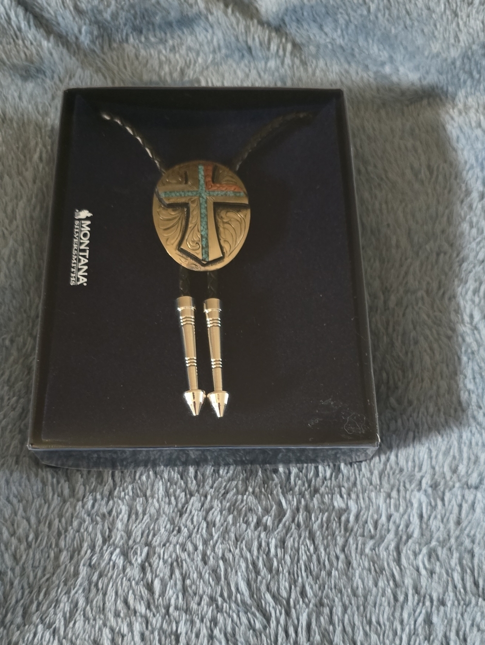 Montana Silversmiths Inner Light Turquoise Bolo Tie.  New